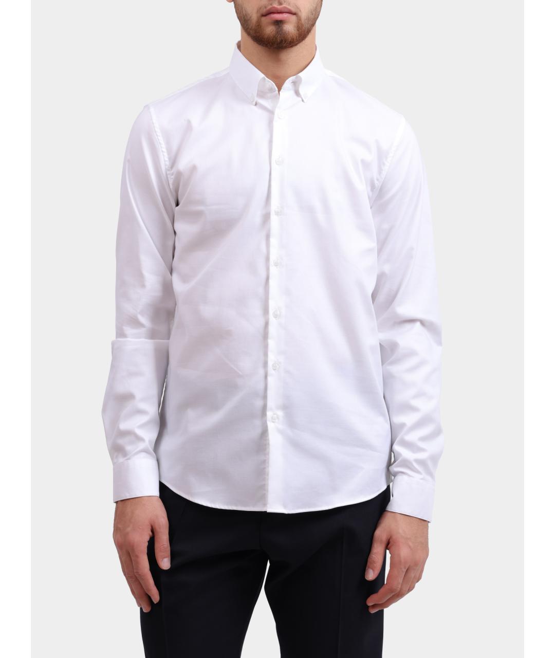 CALVIN KLEIN Белая хлопковая классическая рубашка, фото 5