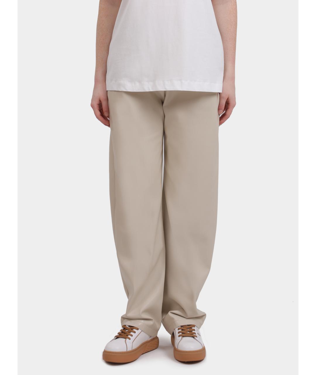 PINKO Бежевые прямые брюки, фото 6