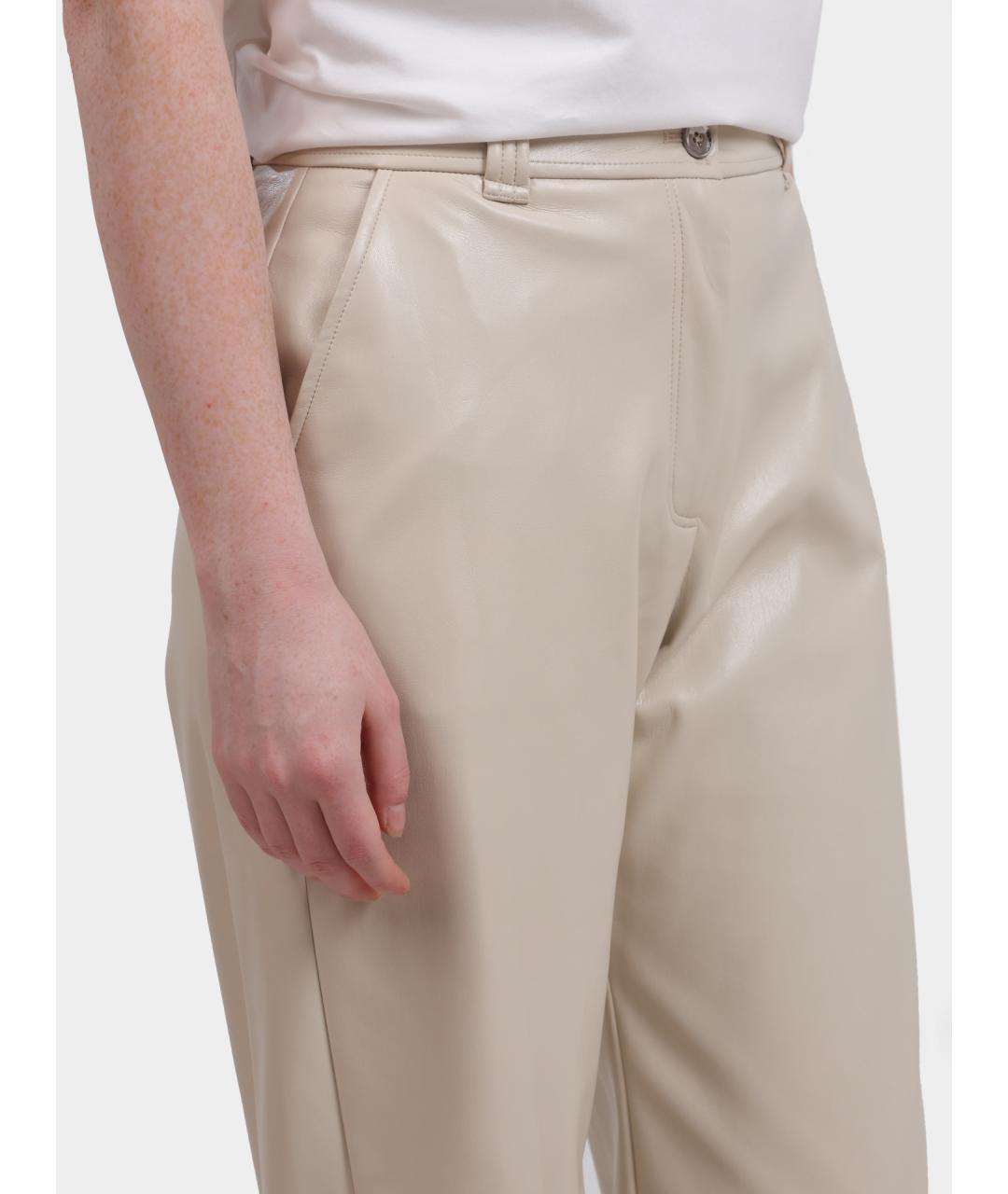 PINKO Бежевые прямые брюки, фото 5