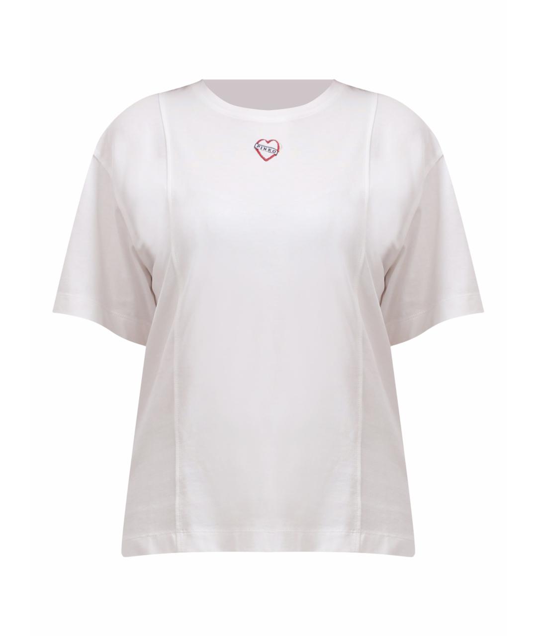 PINKO Белая хлопковая футболка, фото 1