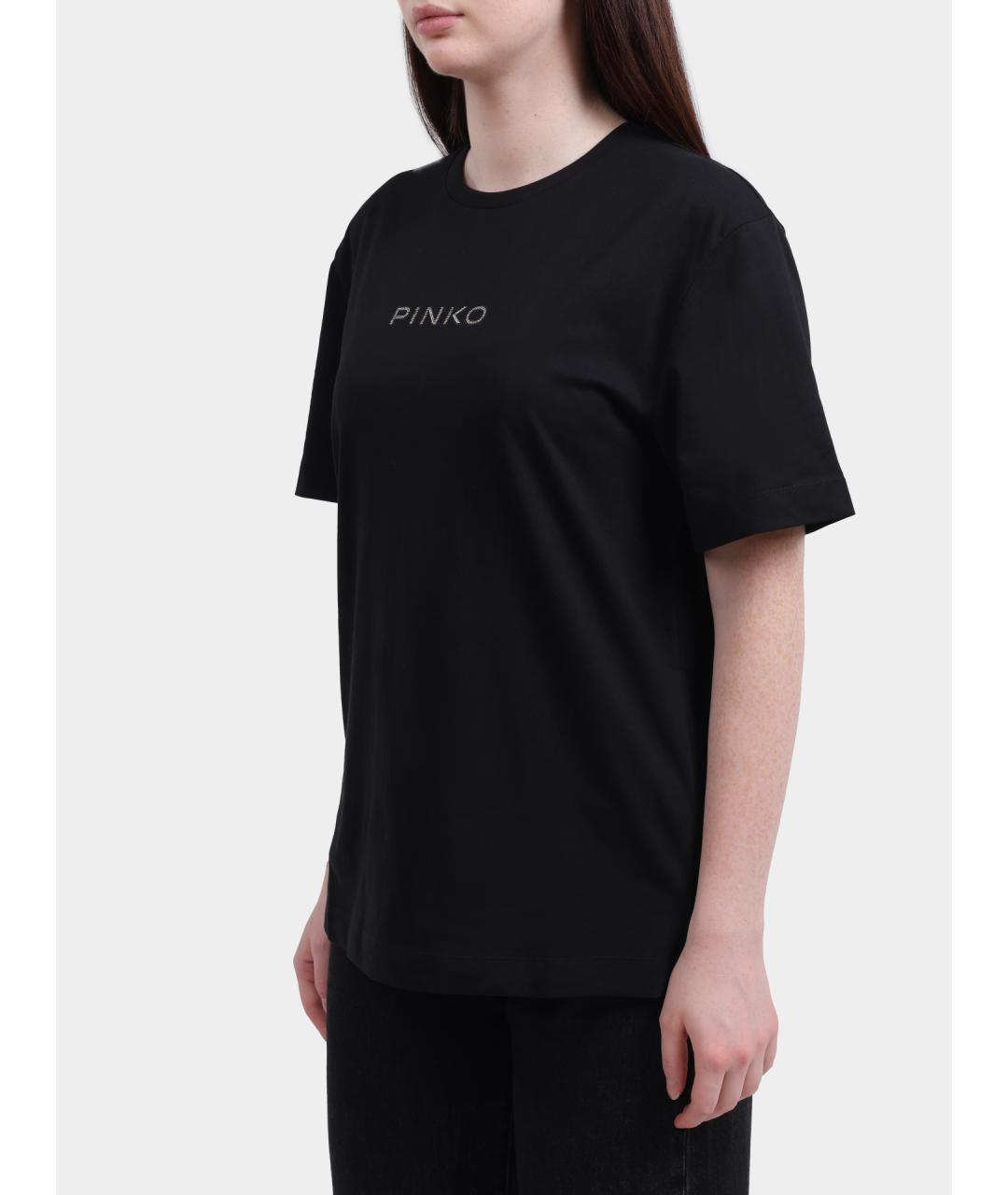 PINKO Черная хлопковая футболка, фото 3