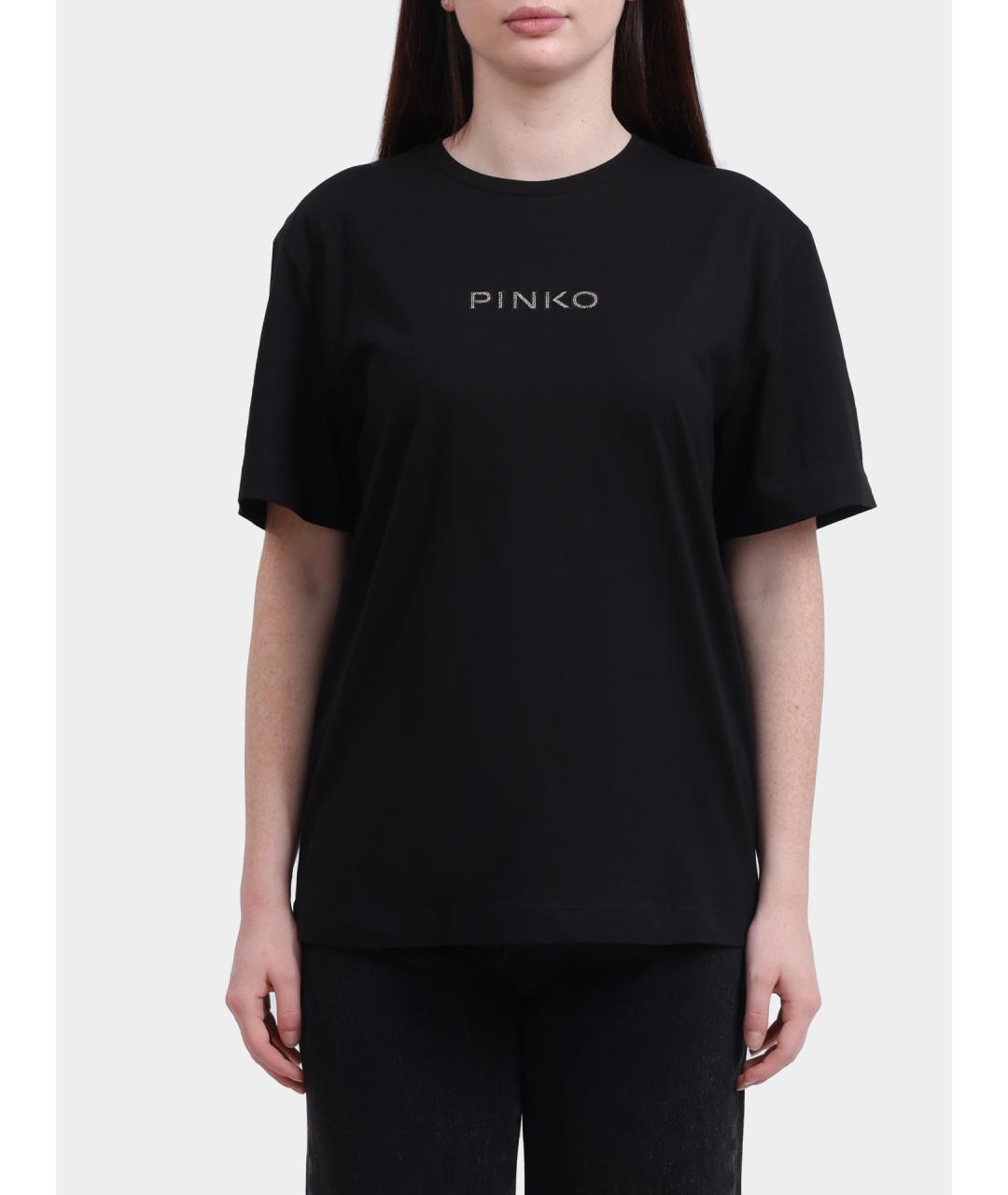 PINKO Черная хлопковая футболка, фото 5