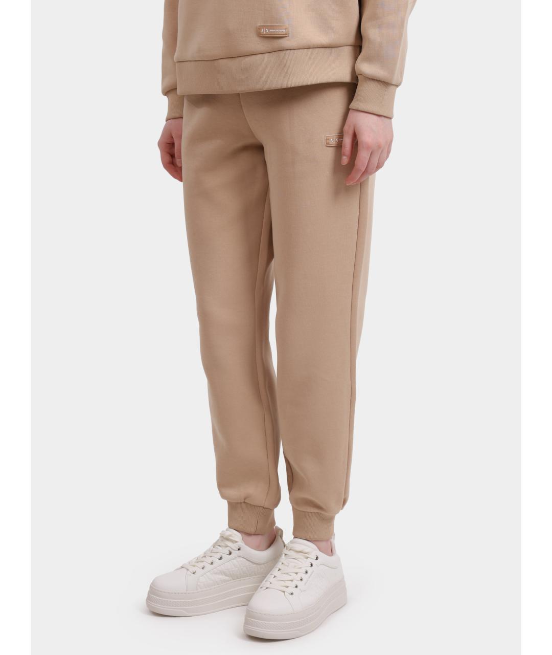 ARMANI EXCHANGE Бежевые хлопковые прямые брюки, фото 2