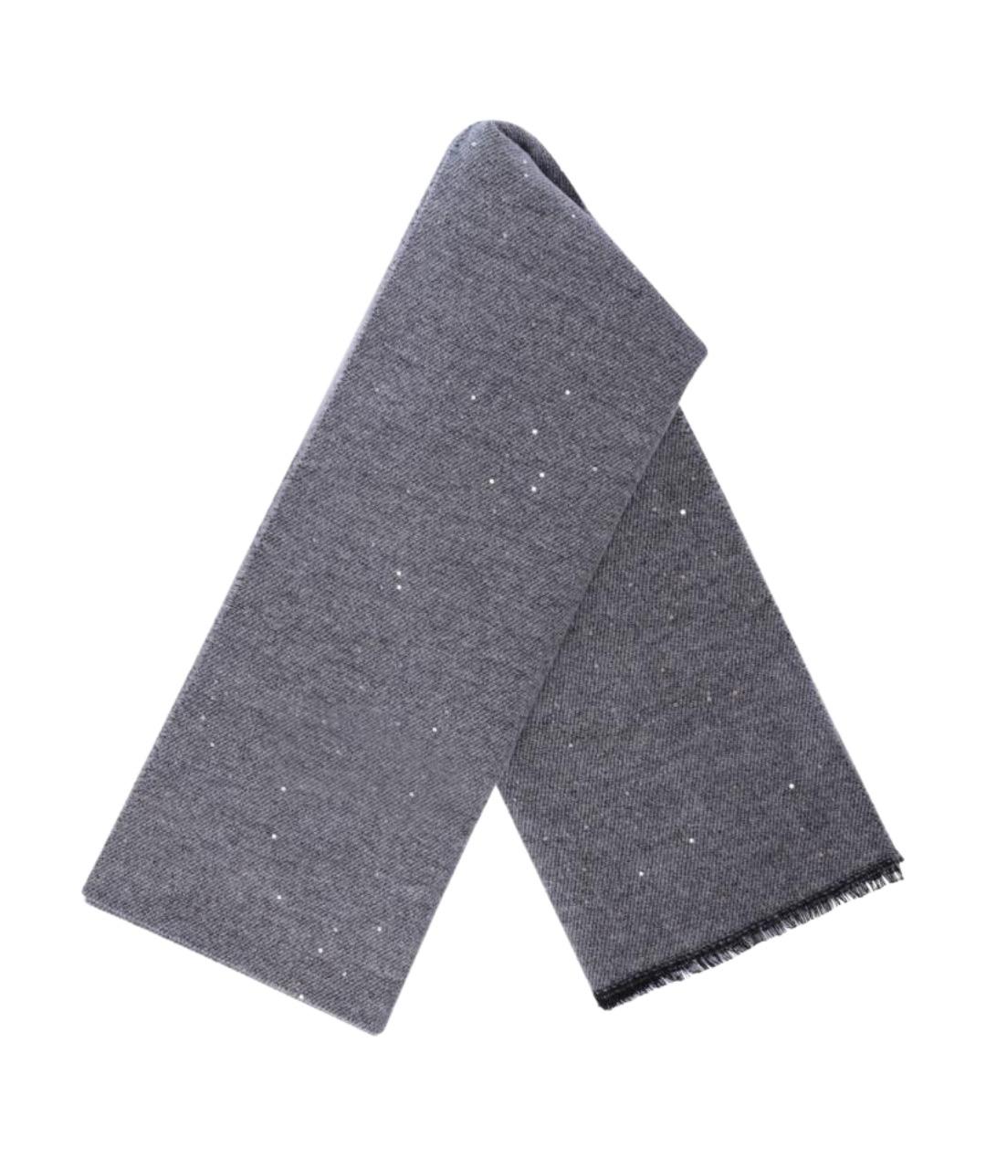 PESERICO Серый шерстяной шарф, фото 1