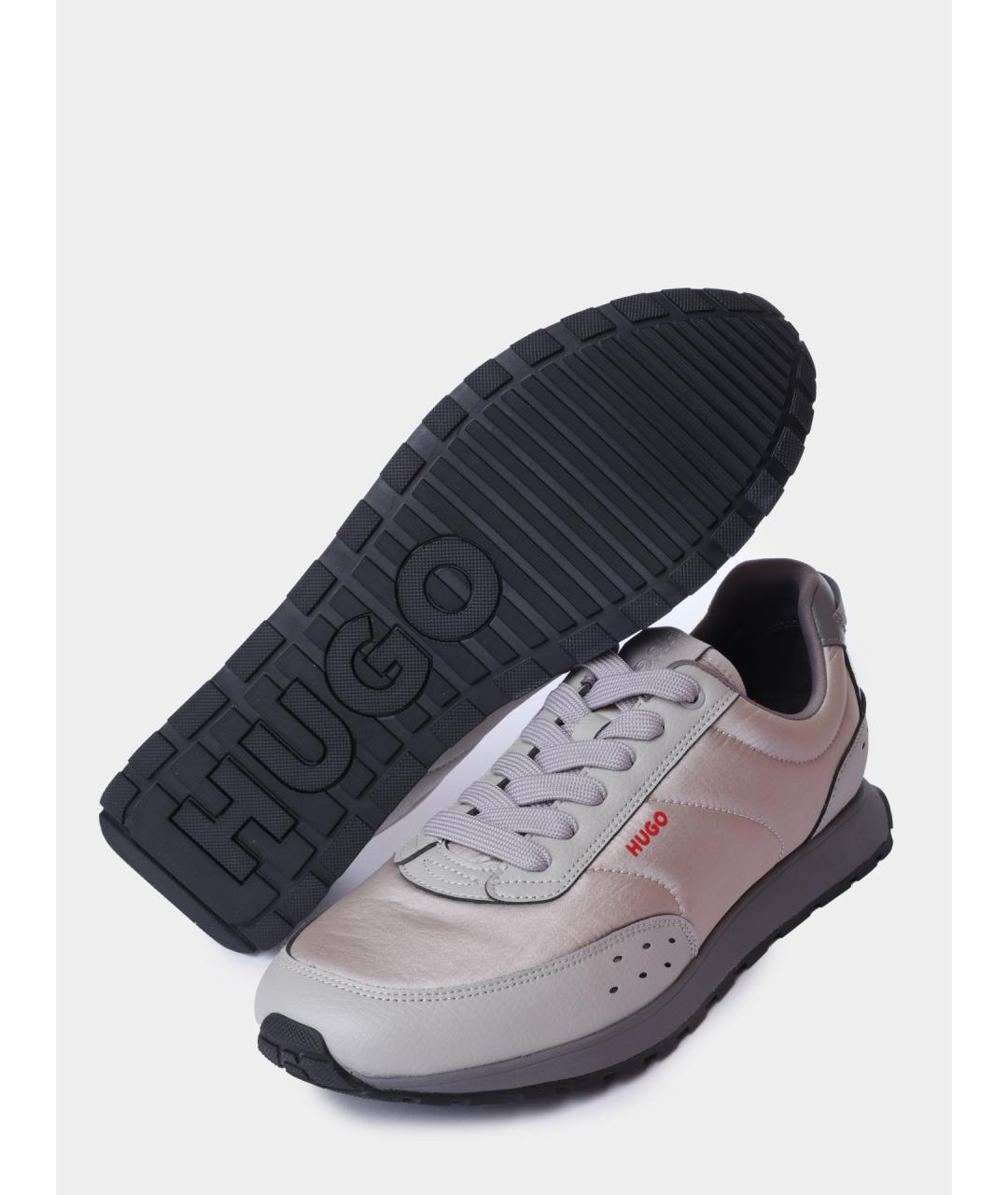 HUGO Серые текстильные высокие кроссовки / кеды, фото 4