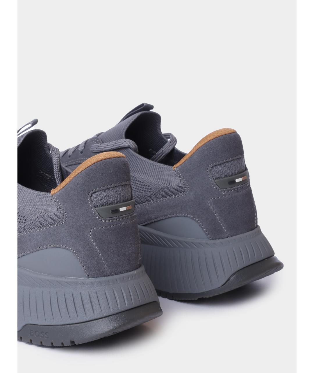 HUGO BOSS Серые текстильные высокие кроссовки / кеды, фото 5