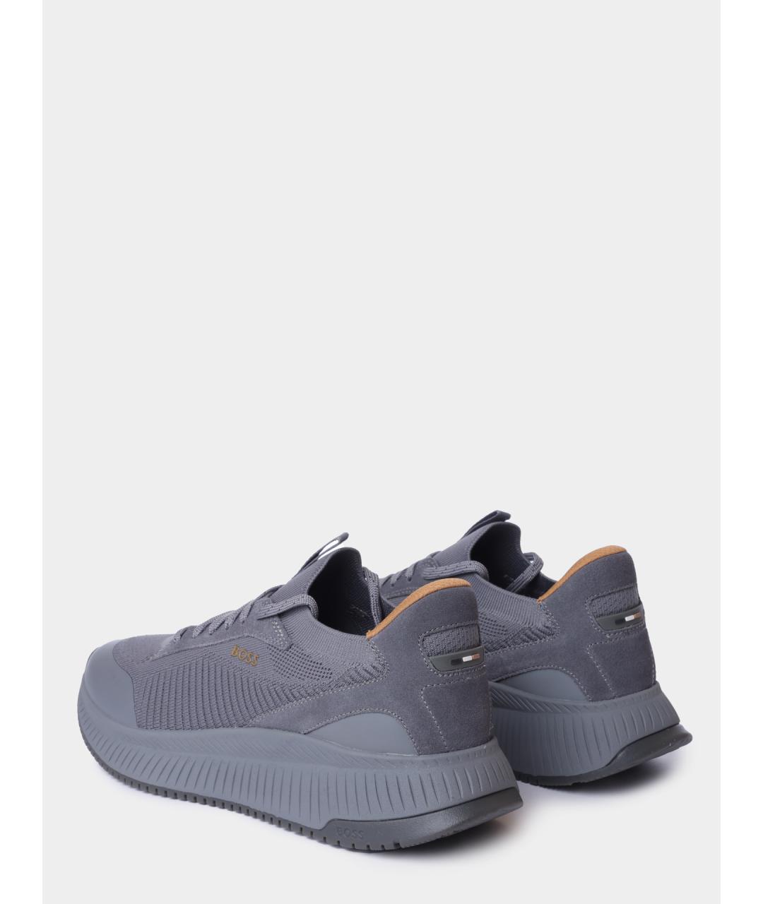 HUGO BOSS Серые текстильные высокие кроссовки / кеды, фото 6