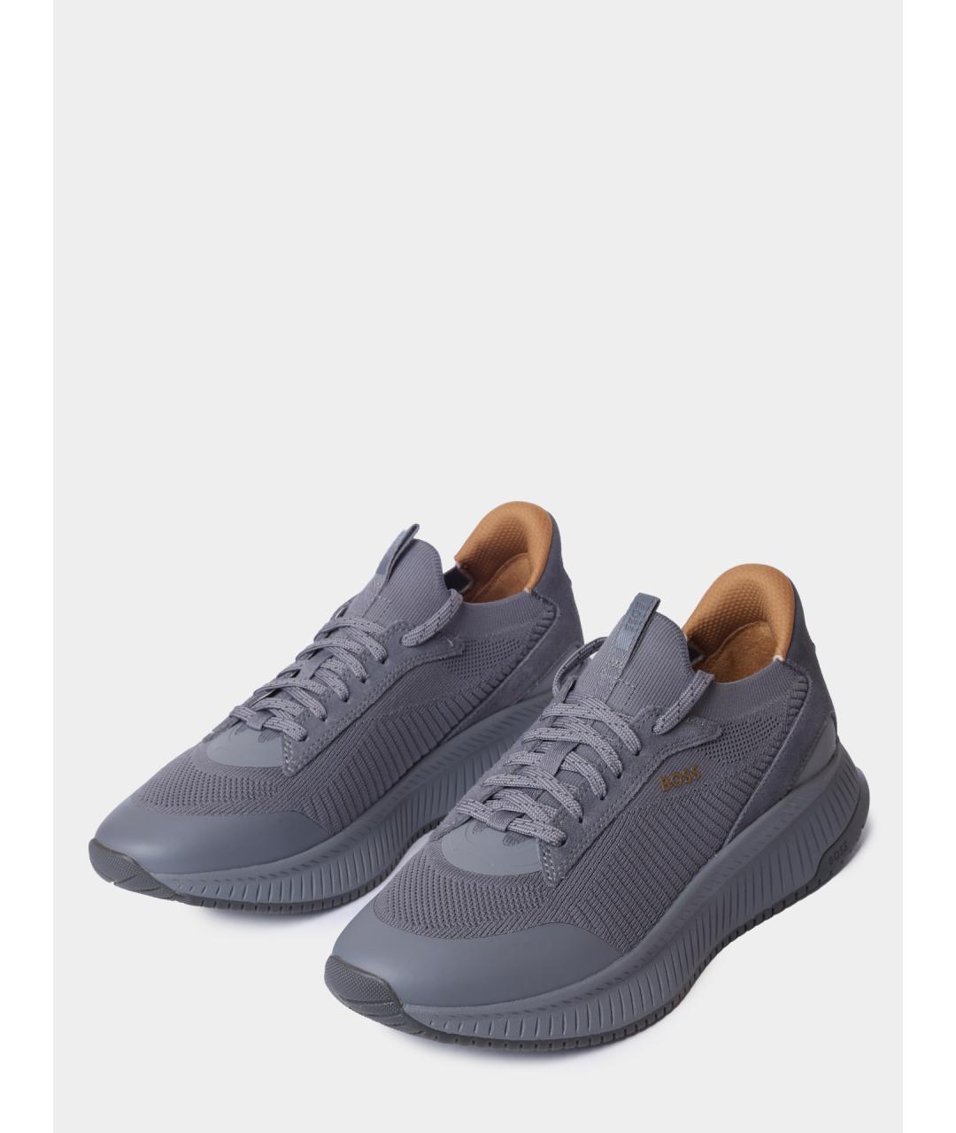 HUGO BOSS Серые текстильные высокие кроссовки / кеды, фото 2