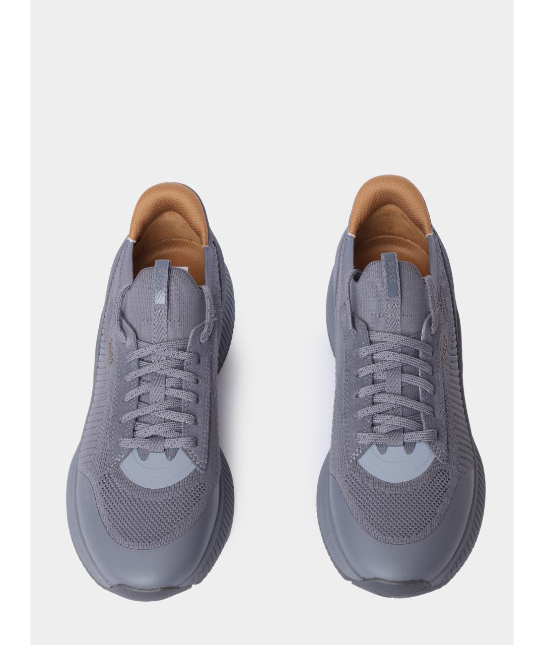 HUGO BOSS Серые текстильные высокие кроссовки / кеды, фото 3