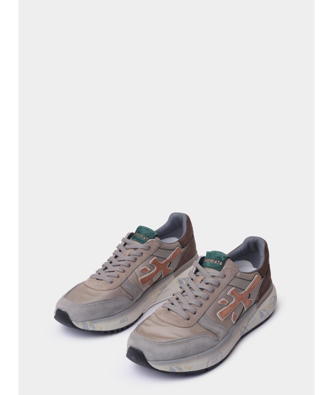 PREMIATA Серые замшевые низкие кроссовки / кеды, фото 2