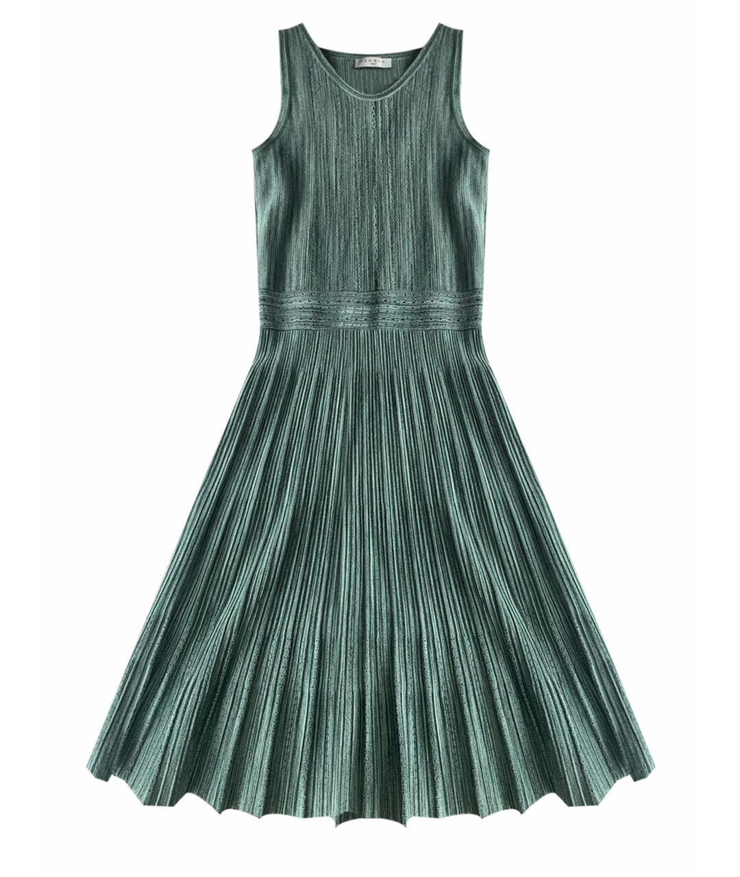 SANDRO Зеленые вискозное платье, фото 1
