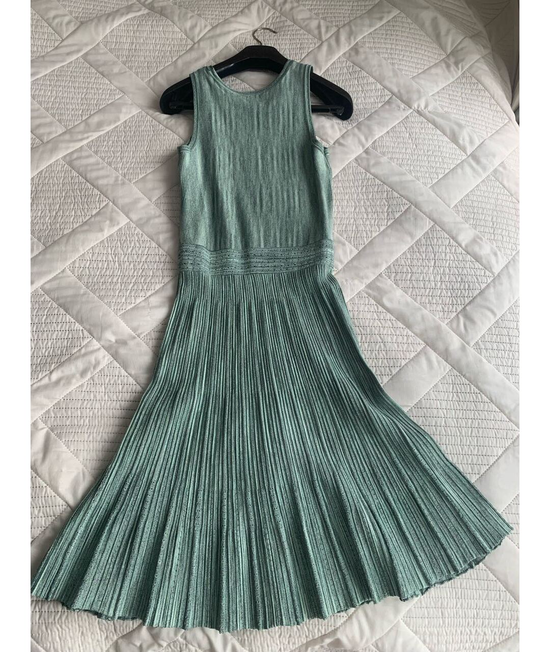 SANDRO Зеленые вискозное платье, фото 2