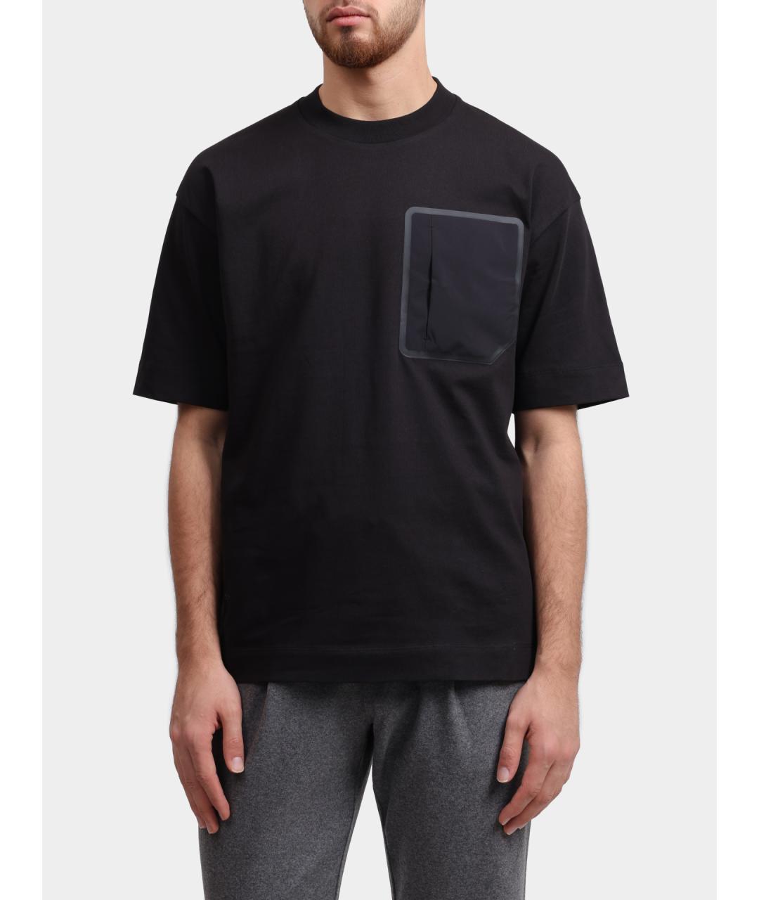 HERNO Черная хлопковая футболка, фото 5