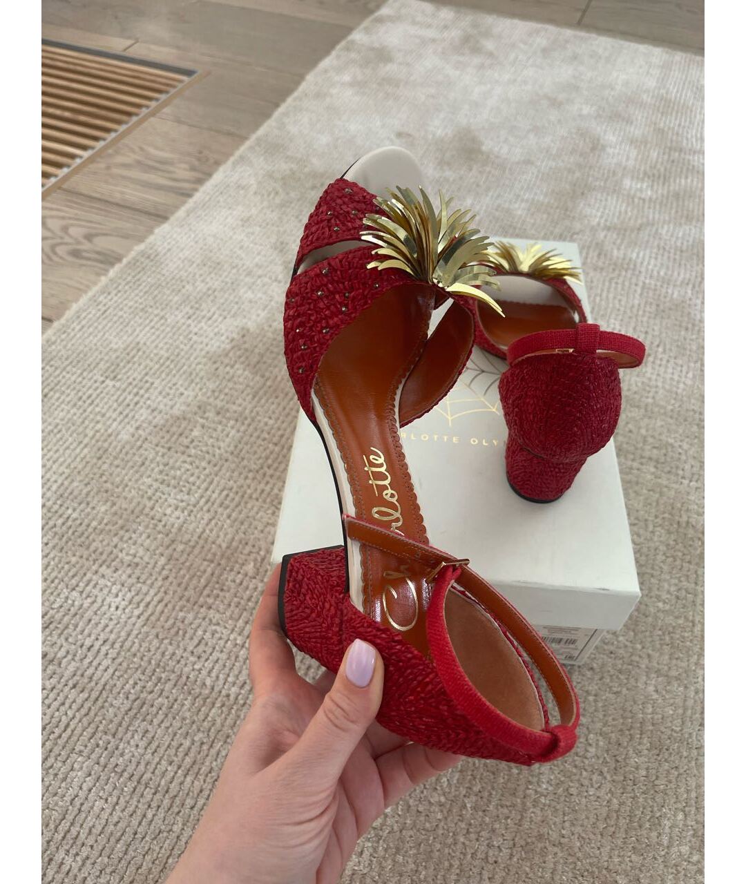 CHARLOTTE OLYMPIA Красные босоножки, фото 5