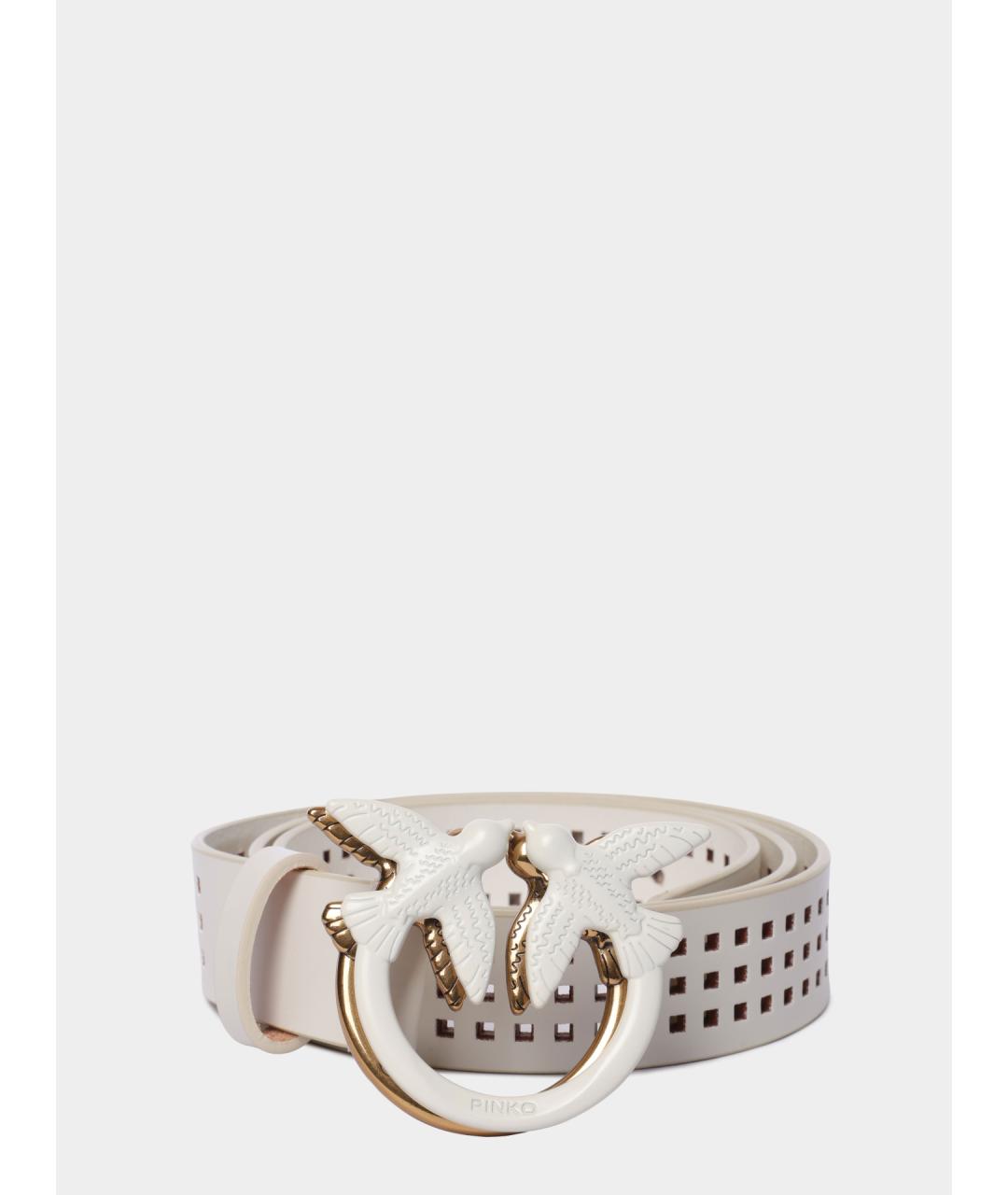 PINKO Белый кожаный ремень, фото 2