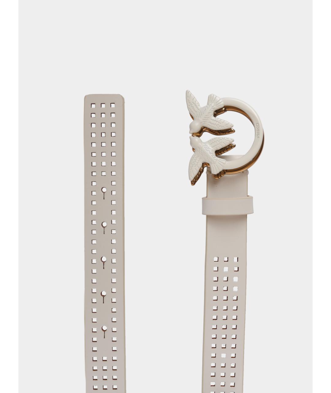 PINKO Белый кожаный ремень, фото 3