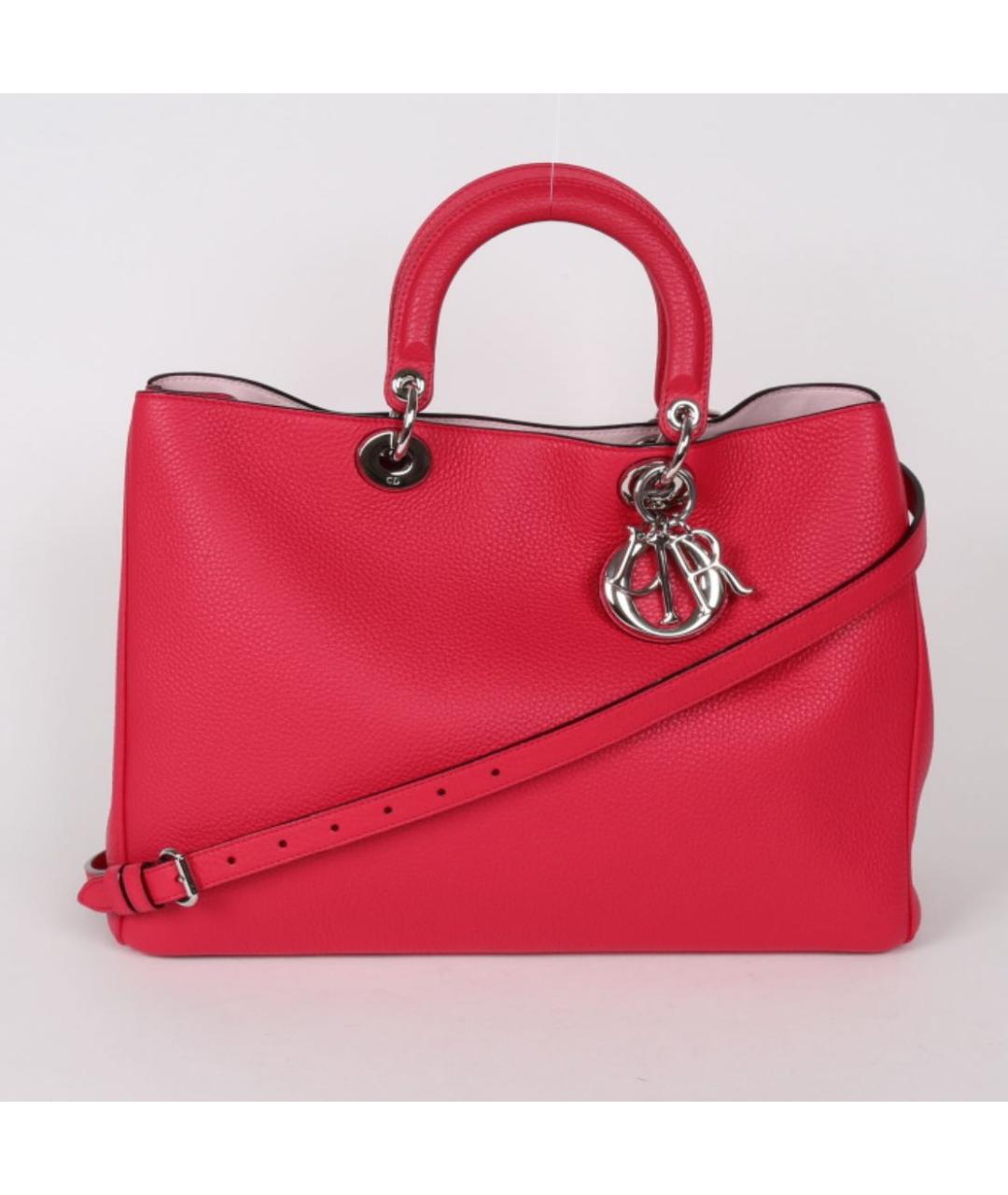 CHRISTIAN DIOR Красная кожаная сумка с короткими ручками, фото 9