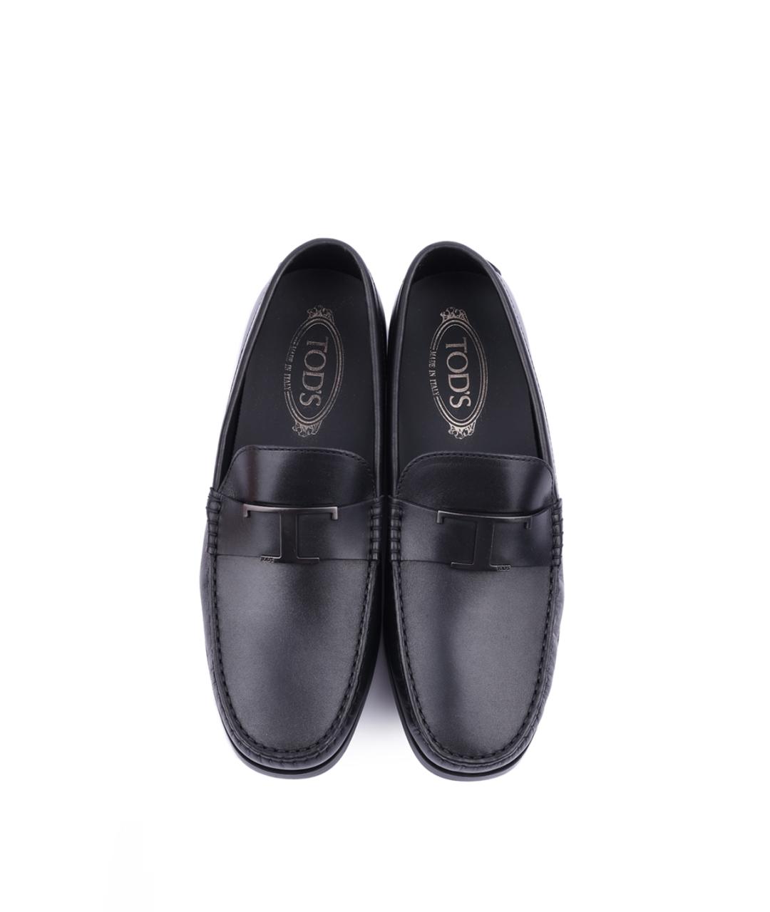 TOD'S Черные кожаные лоферы, фото 4