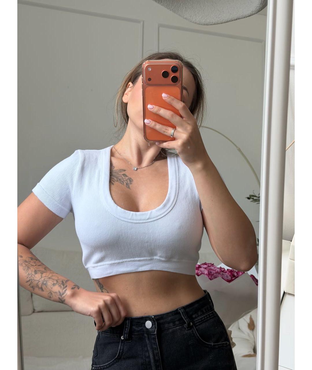 ALO YOGA Белая синтетическая майка, фото 3