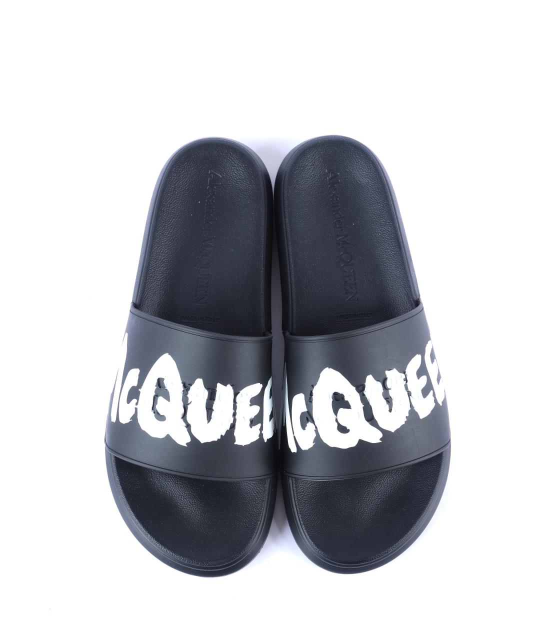 ALEXANDER MCQUEEN Темно-синие резиновые шлепанцы, фото 6