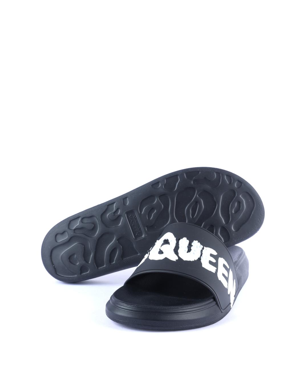 ALEXANDER MCQUEEN Темно-синие резиновые шлепанцы, фото 5