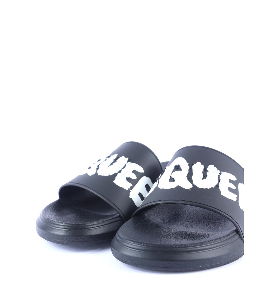 ALEXANDER MCQUEEN Темно-синие резиновые шлепанцы, фото 3