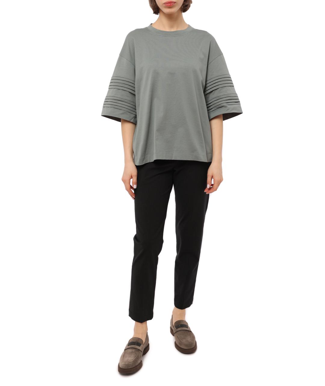 BRUNELLO CUCINELLI Серая хлопковая футболка, фото 2