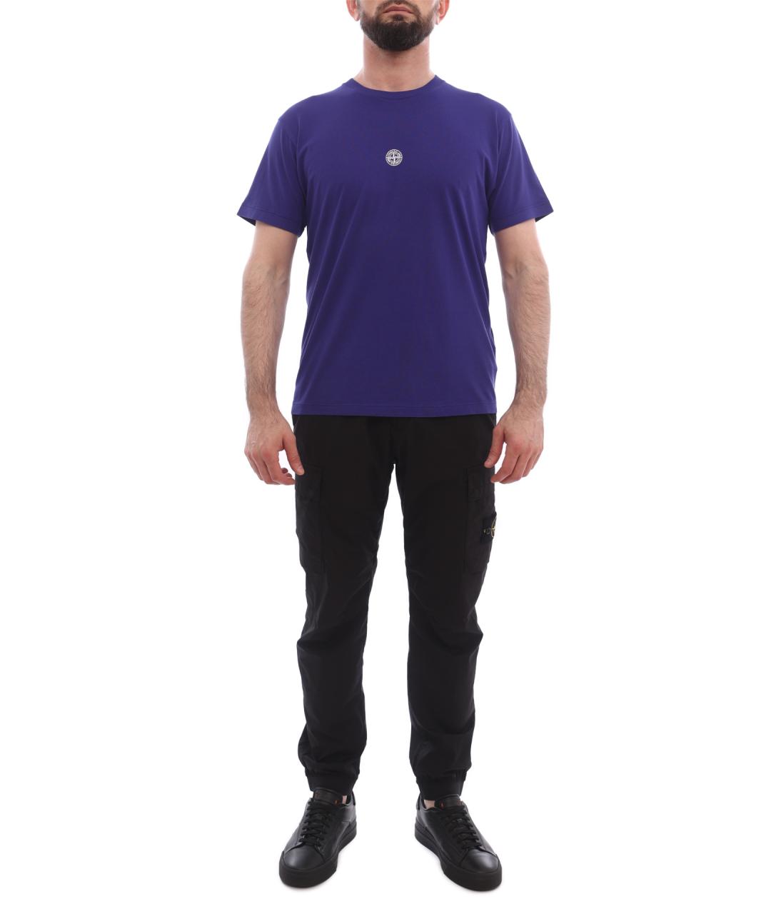 STONE ISLAND Фиолетовая хлопковая футболка, фото 2