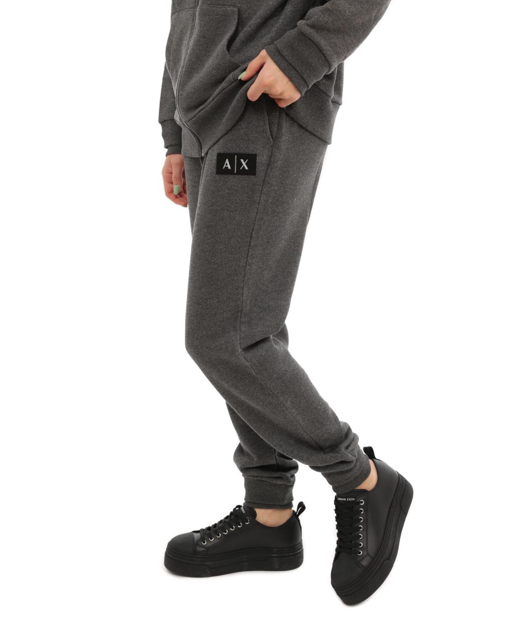 ARMANI EXCHANGE Серые хлопковые прямые брюки, фото 3