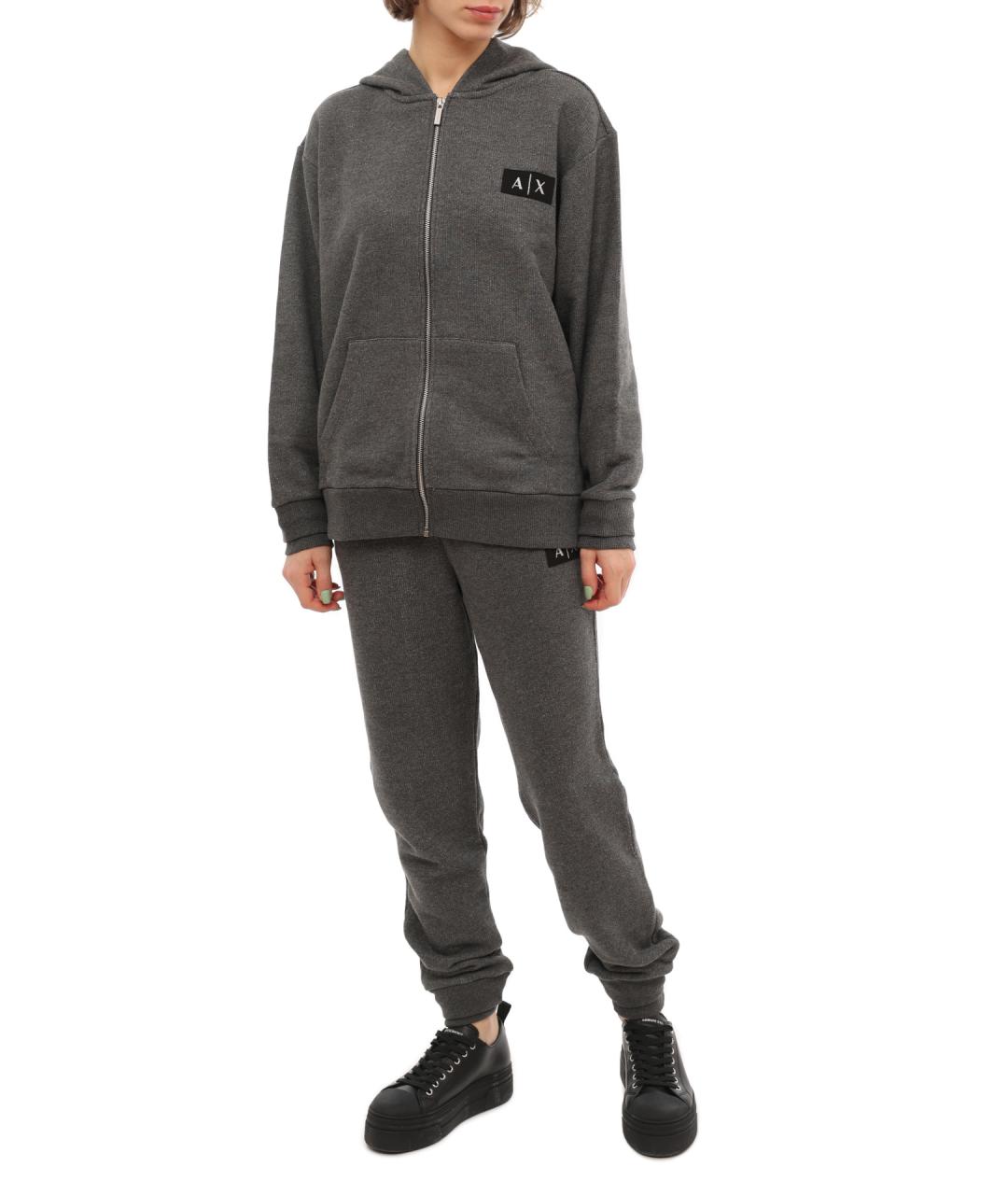 ARMANI EXCHANGE Серые хлопковые прямые брюки, фото 1