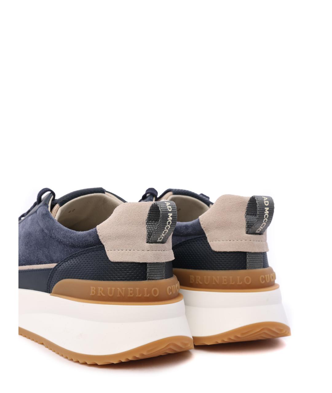 BRUNELLO CUCINELLI Синие низкие кроссовки / кеды, фото 7