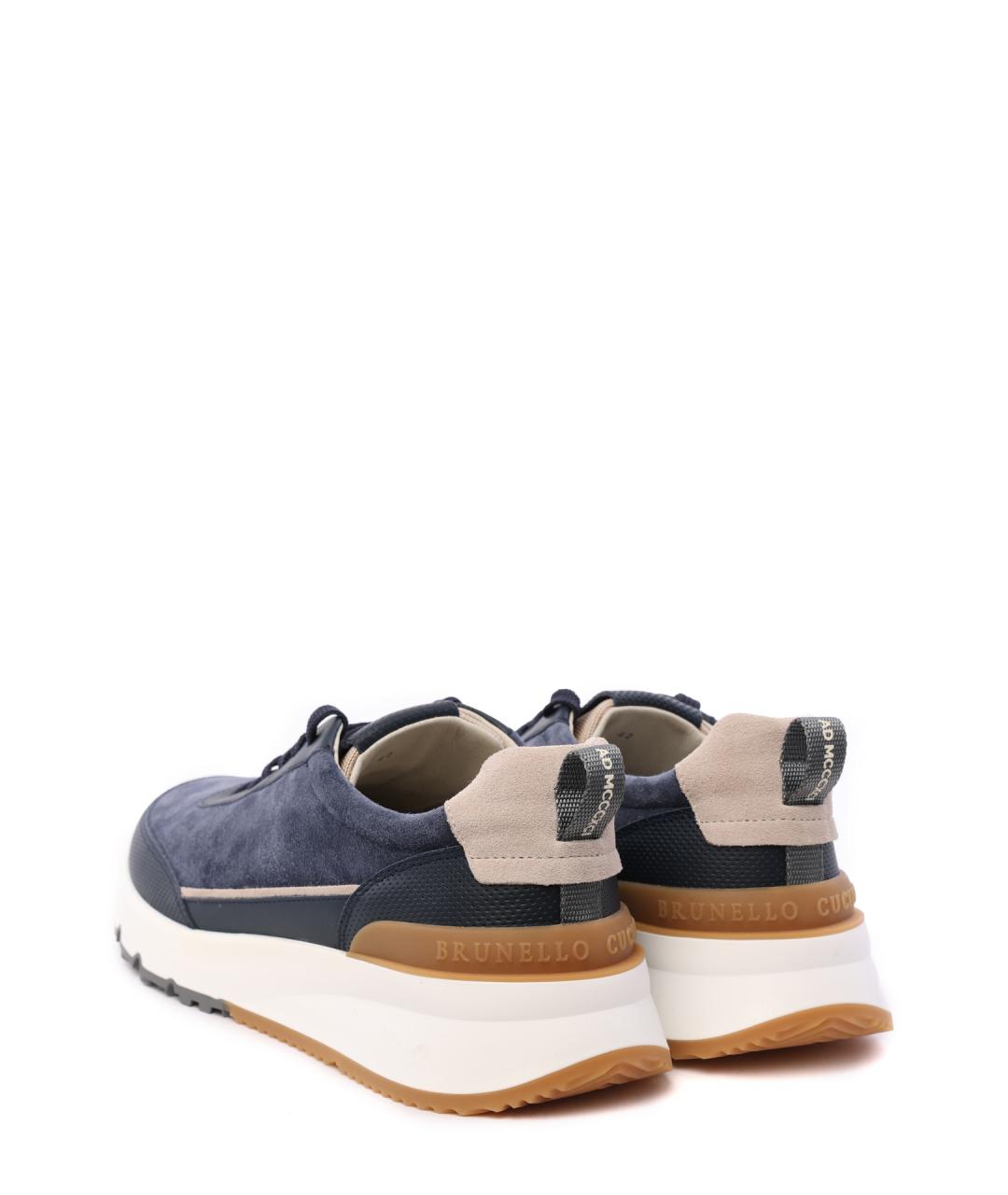 BRUNELLO CUCINELLI Синие низкие кроссовки / кеды, фото 3