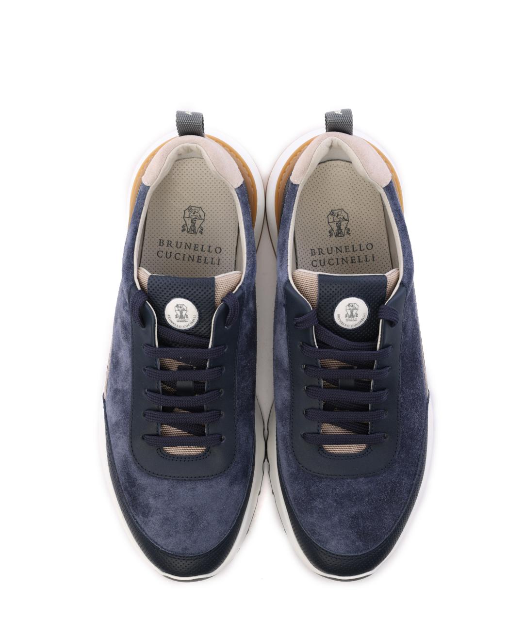 BRUNELLO CUCINELLI Синие низкие кроссовки / кеды, фото 5