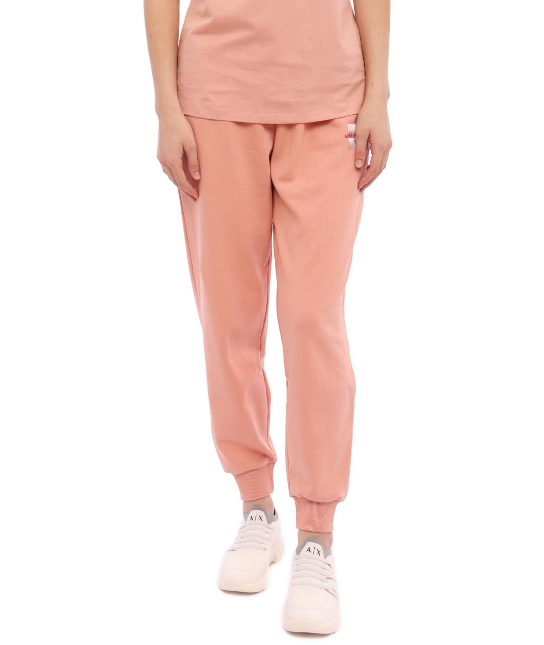 ARMANI EXCHANGE Розовые хлопковые прямые брюки, фото 3