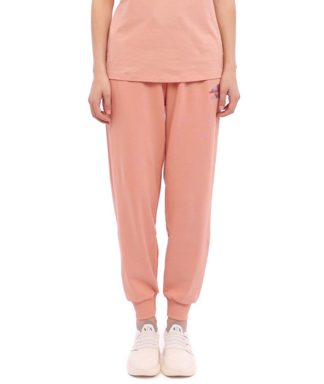ARMANI EXCHANGE Розовые хлопковые прямые брюки, фото 1