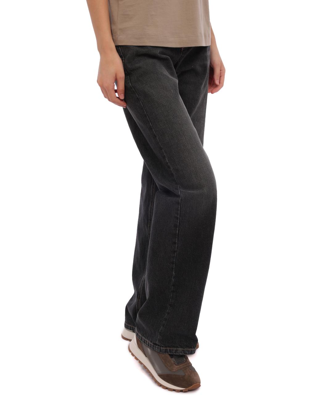 BRUNELLO CUCINELLI Серые хлопковые прямые джинсы, фото 3