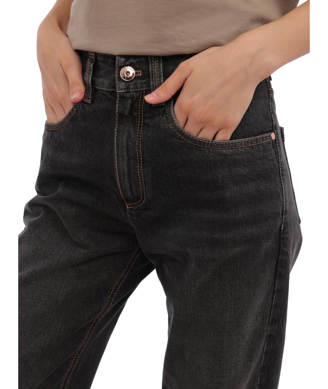 BRUNELLO CUCINELLI Серые хлопковые прямые джинсы, фото 5