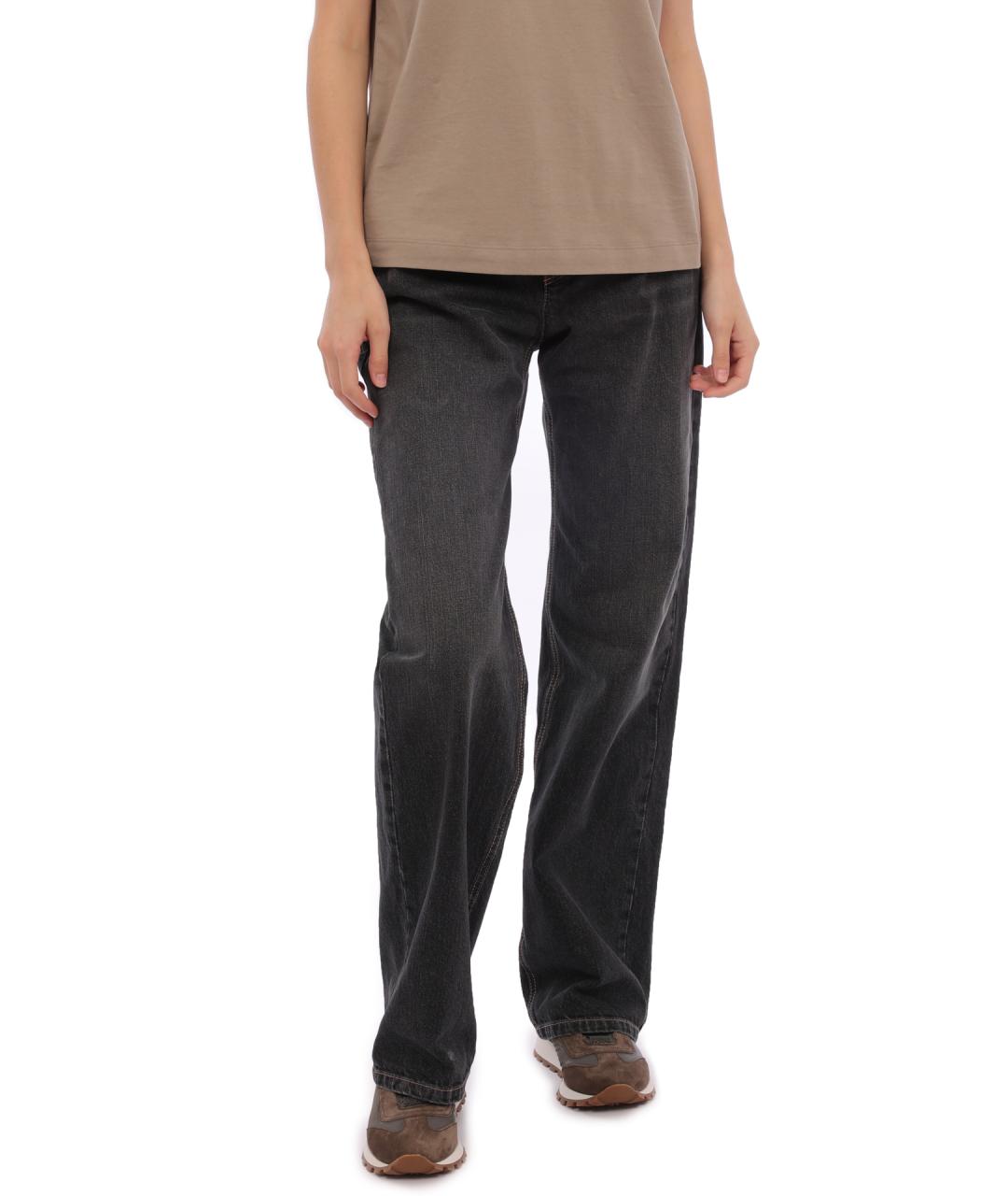 BRUNELLO CUCINELLI Серые хлопковые прямые джинсы, фото 1