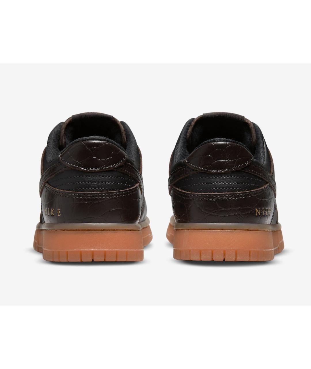 NIKE Коричневые низкие кроссовки / кеды из лакированной кожи, фото 4