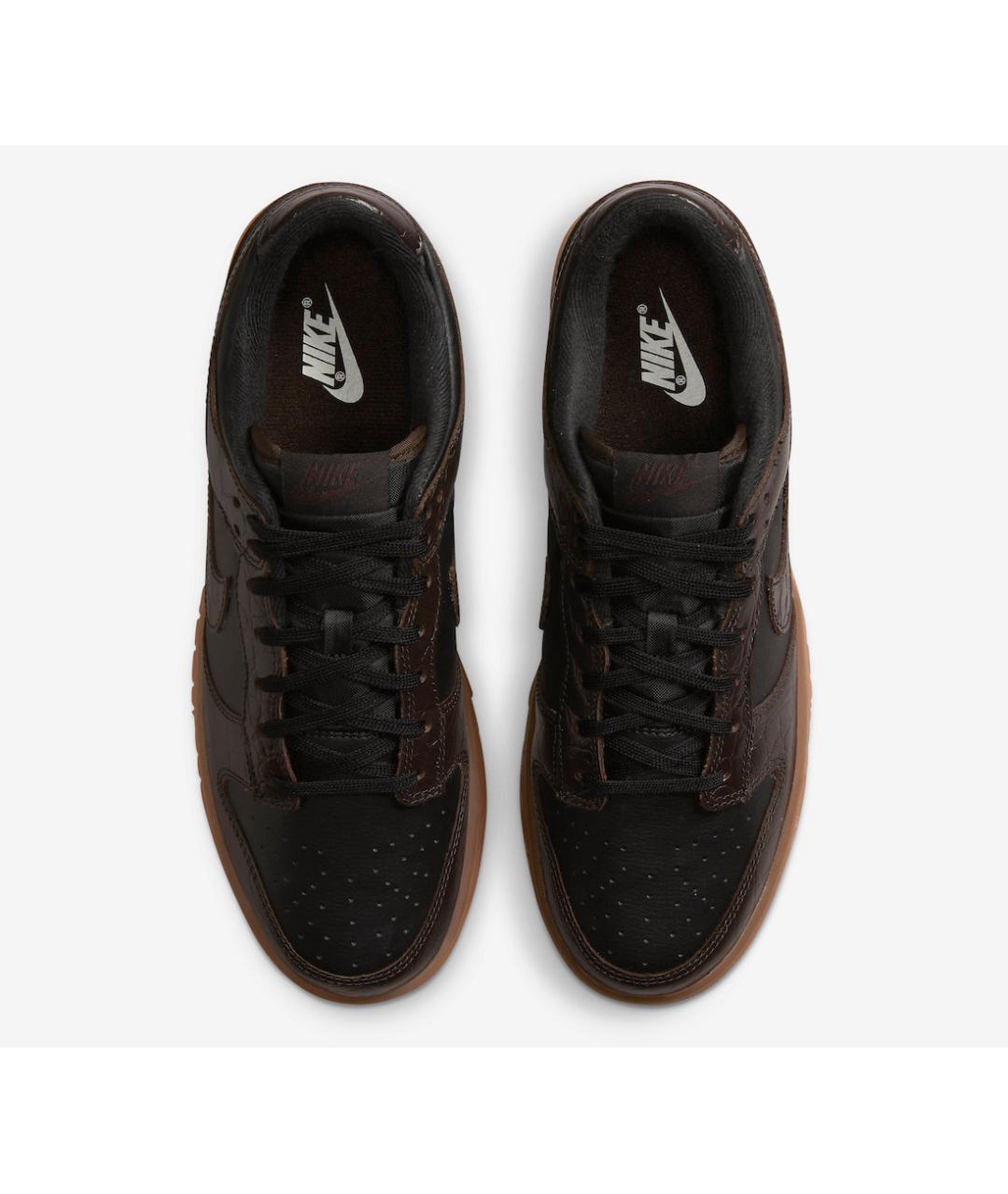 NIKE Коричневые низкие кроссовки / кеды из лакированной кожи, фото 3