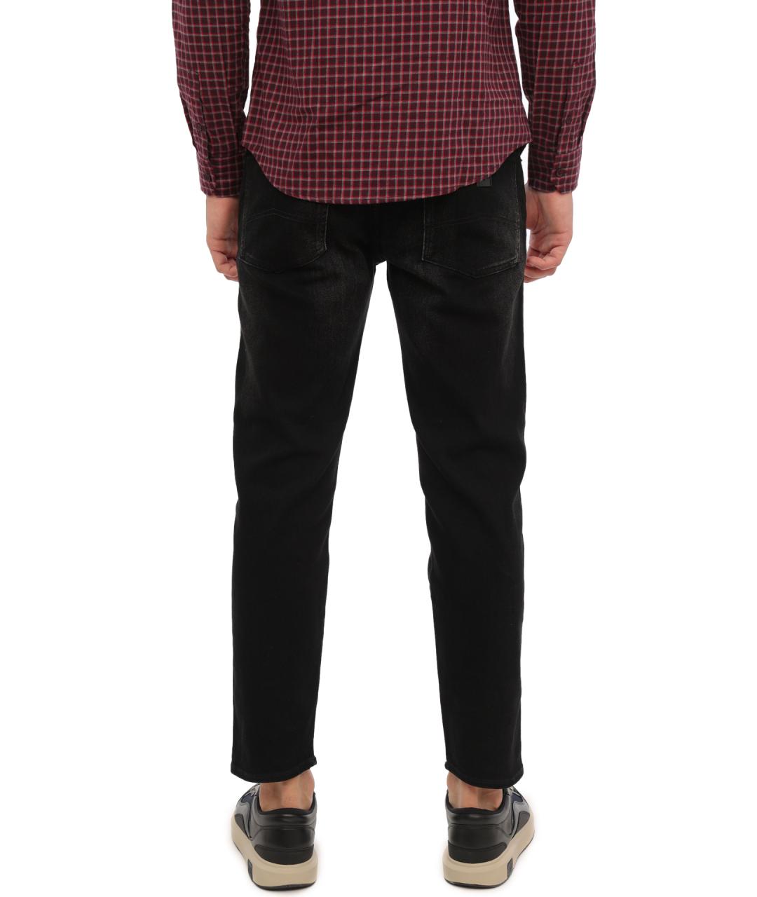 ARMANI EXCHANGE Черные хлопковые прямые джинсы, фото 4