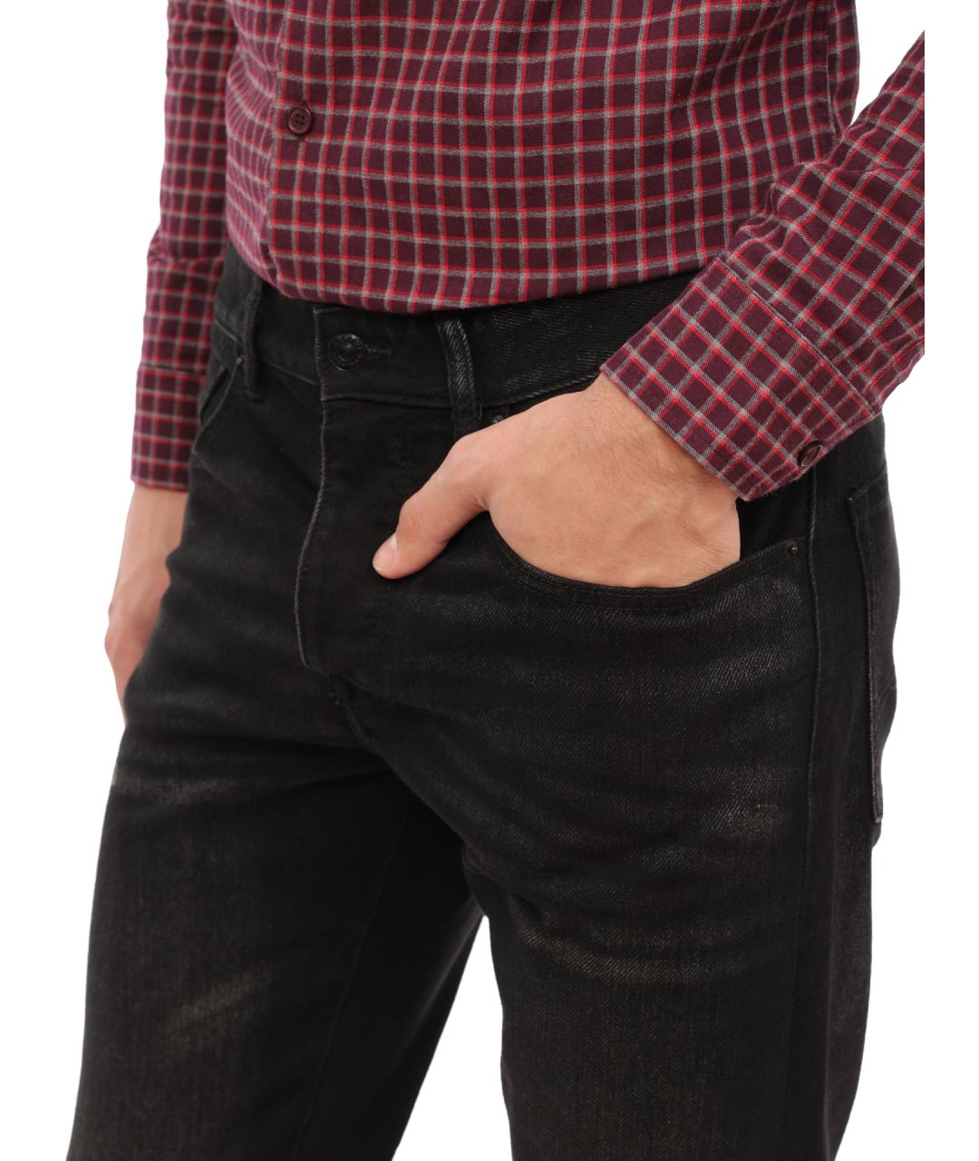 ARMANI EXCHANGE Черные хлопковые прямые джинсы, фото 5