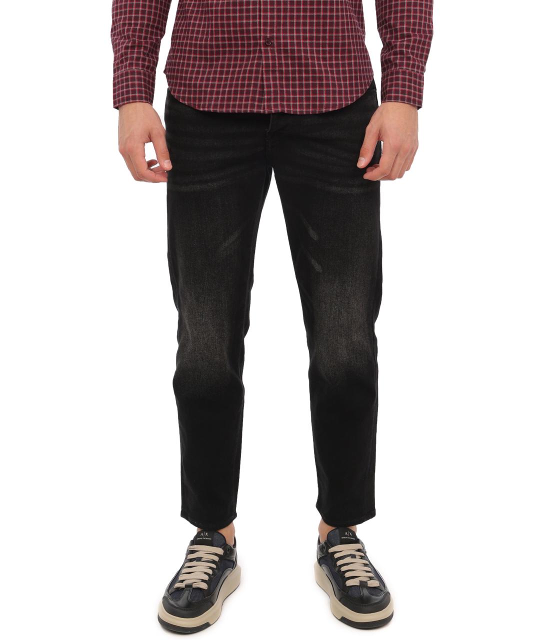 ARMANI EXCHANGE Черные хлопковые прямые джинсы, фото 1