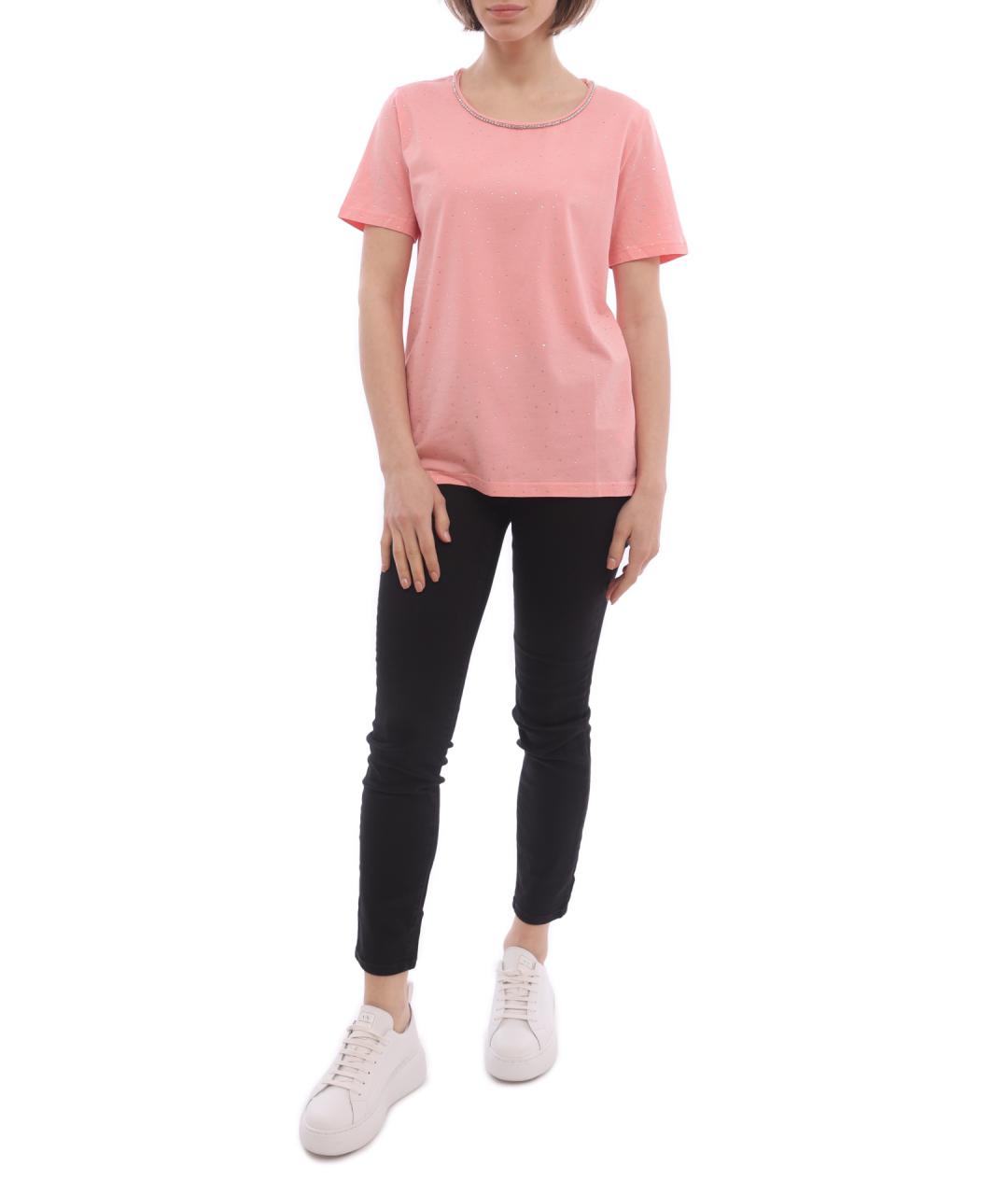 LIU JO Розовая хлопковая футболка, фото 2