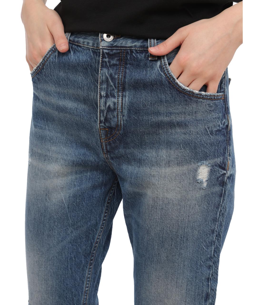 LIU JO Синие хлопковые прямые джинсы, фото 5