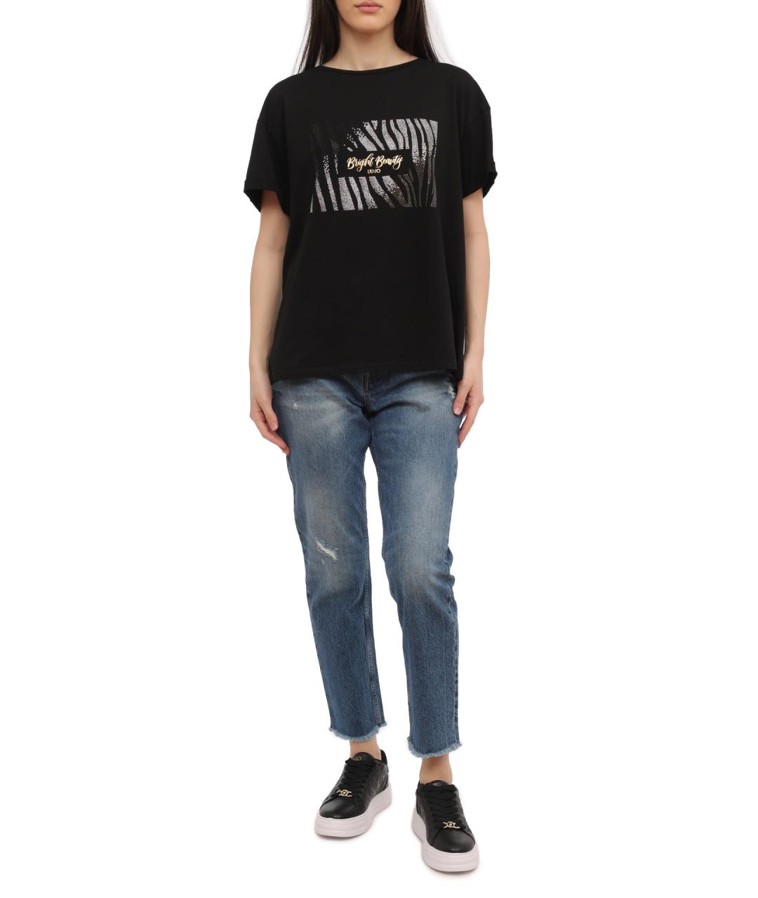 LIU JO Синие хлопковые прямые джинсы, фото 1