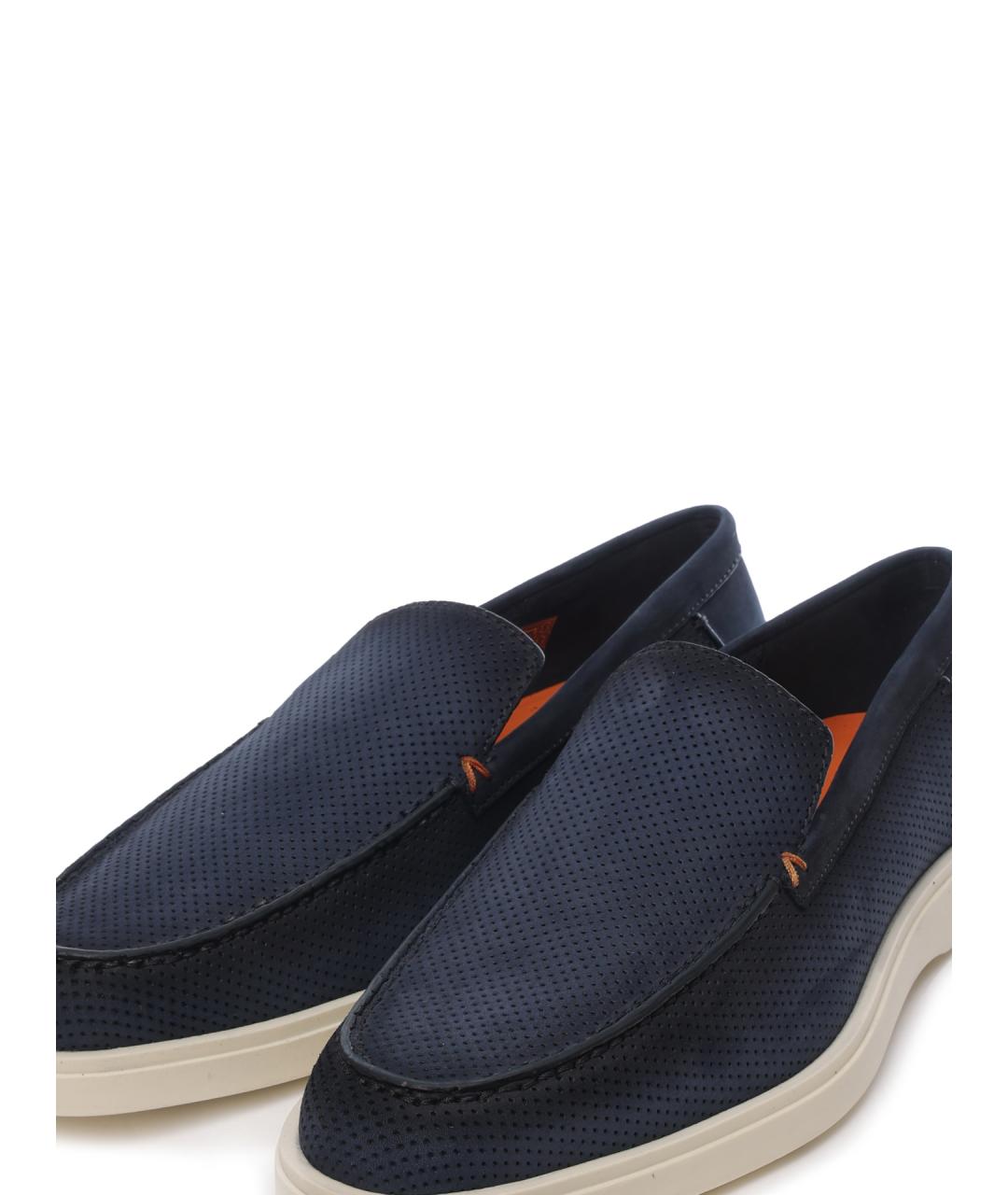 SANTONI Синие замшевые лоферы, фото 6