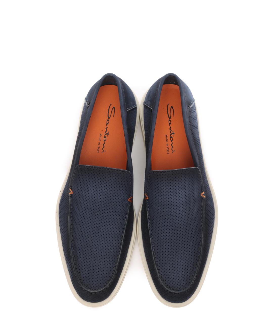 SANTONI Синие замшевые лоферы, фото 5