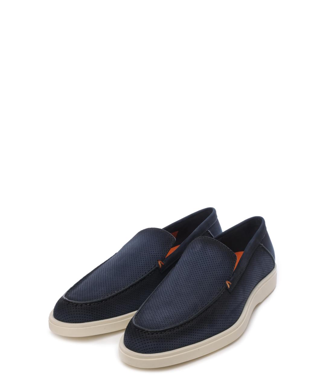 SANTONI Синие замшевые лоферы, фото 2