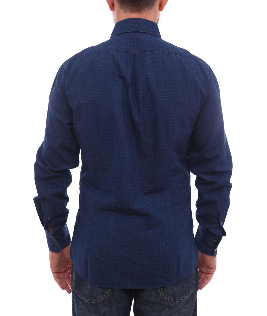 BRUNELLO CUCINELLI Синяя хлопковая кэжуал рубашка, фото 5